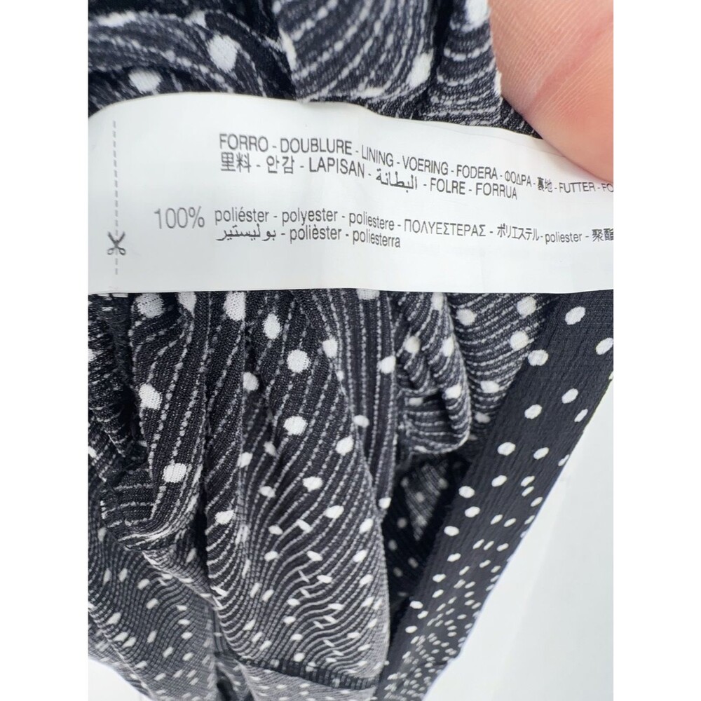 Zara Midi dress with V-neck, short puff sleeves, polka-dot print, and belt sz M - Picture 12 of 13